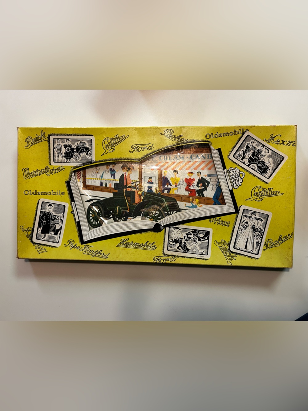 Set of 4 Kentley DeLuxe Antique Autos Buffet  Trays Vintage 1950s Unused RARE